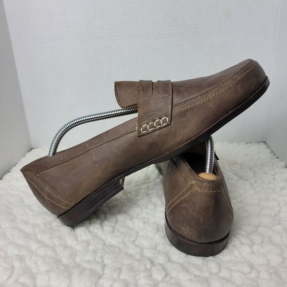 Adelante The Luca Men's Size 11D Slip On Penny Loafers Brown Nubuck Shoes - Picture 5 of 10